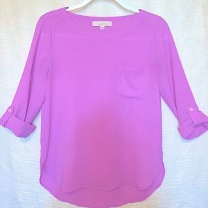 LOFT long sleeve blouse - light purple - size extra small